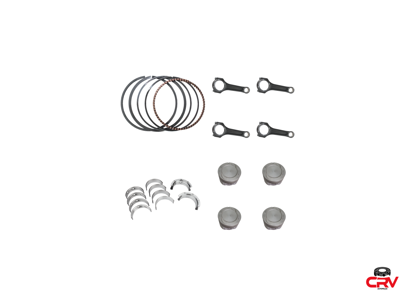 Anéis, bielas, bronzinas e pistões